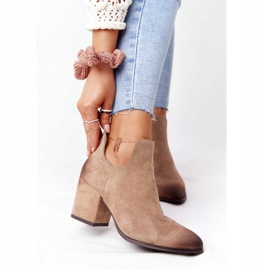 Vinceza Women's Ankle Boots With Cutouts Beige Caroline 1