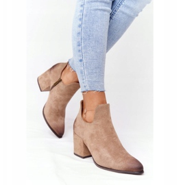 Vinceza Women's Ankle Boots With Cutouts Beige Caroline 2