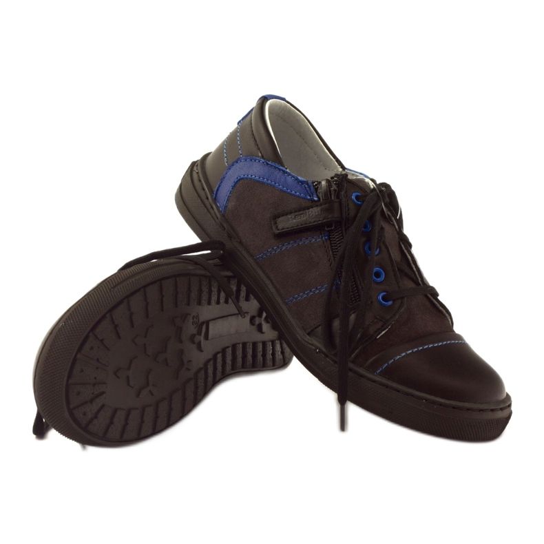 Black low shoes with a zipper Ren But 4292 blue 3