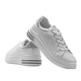 White and silver sports sneakers LDH003 grey 2