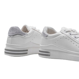 White and silver sports sneakers LDH003 grey 3