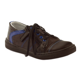 Black low shoes with a zipper Ren But 4292 blue 1