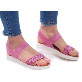 Sandals With an elastic band V12817 Pink silver 2