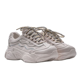 Lilly beige sports sneakers grey 1