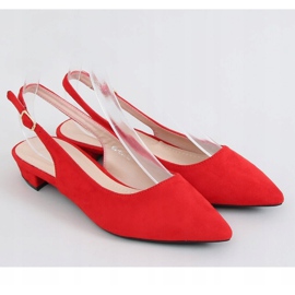 Red open heel ballerinas MM-801 Red 1
