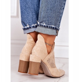 Openwork Booties On A Beige Michelle Post 1