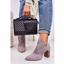 Openwork boots on a gray Michelle post beige brown 1