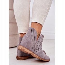 Openwork boots on a wedge Gray Melanie grey 1