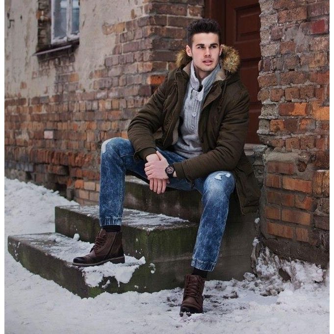 Mario Pala Men's boots with fur 312 brown 5