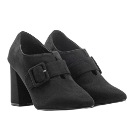 Black ankle boots made of Galilea eco-suede 1