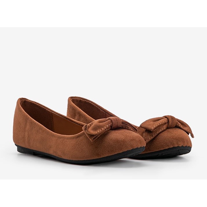 Ellie suede camel ballerinas brown 1
