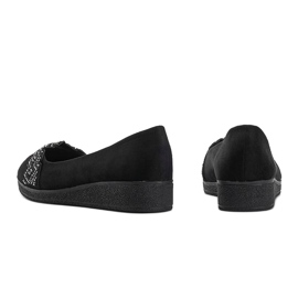 Suede ballerinas on the Maritza wedge heel black 1