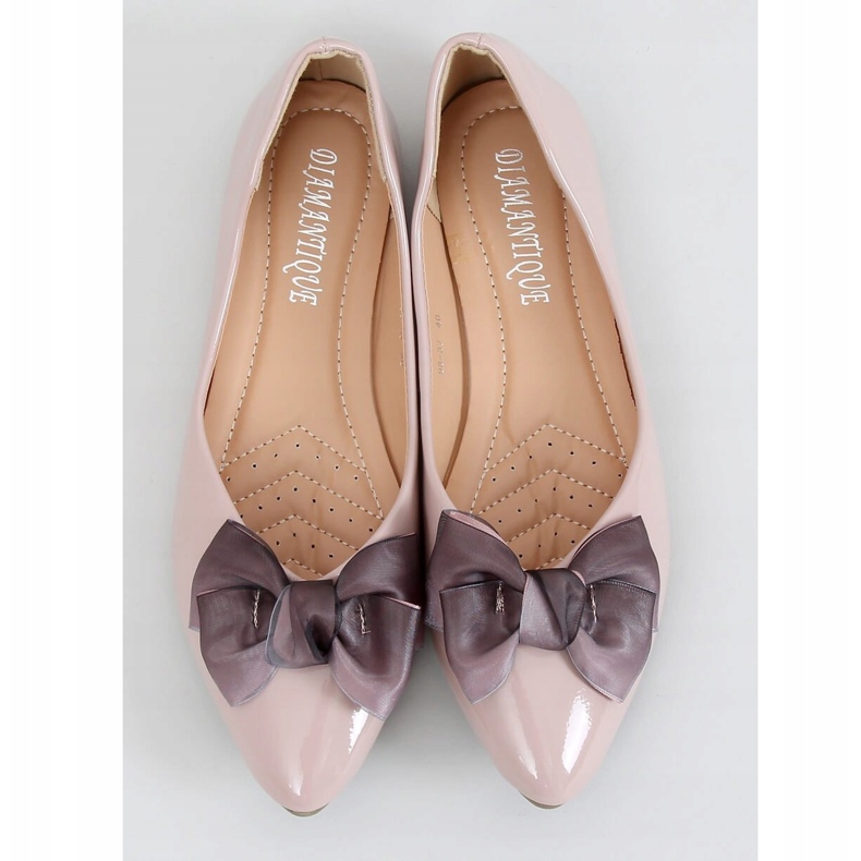 Women's beige and pink patent ballerinas 98-37 Nude 1 Women's beige and pink patent ballerinas 98-37 Nude 1