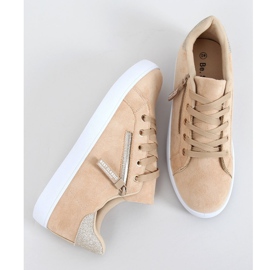 Beige women's beige sneakers C2006 1
