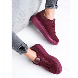 SHELOVET Suede Sneakers On The Platform red 2