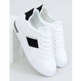 White women's sneakers LA129P WHITE / BLACK 1