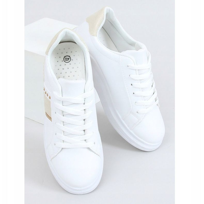 White women's sneakers LA129P Beige 1