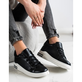 Diamantique Wedge Sneakers With Glitter black 2