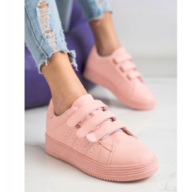 SHELOVET Fashionable Velcro Sneakers pink 1