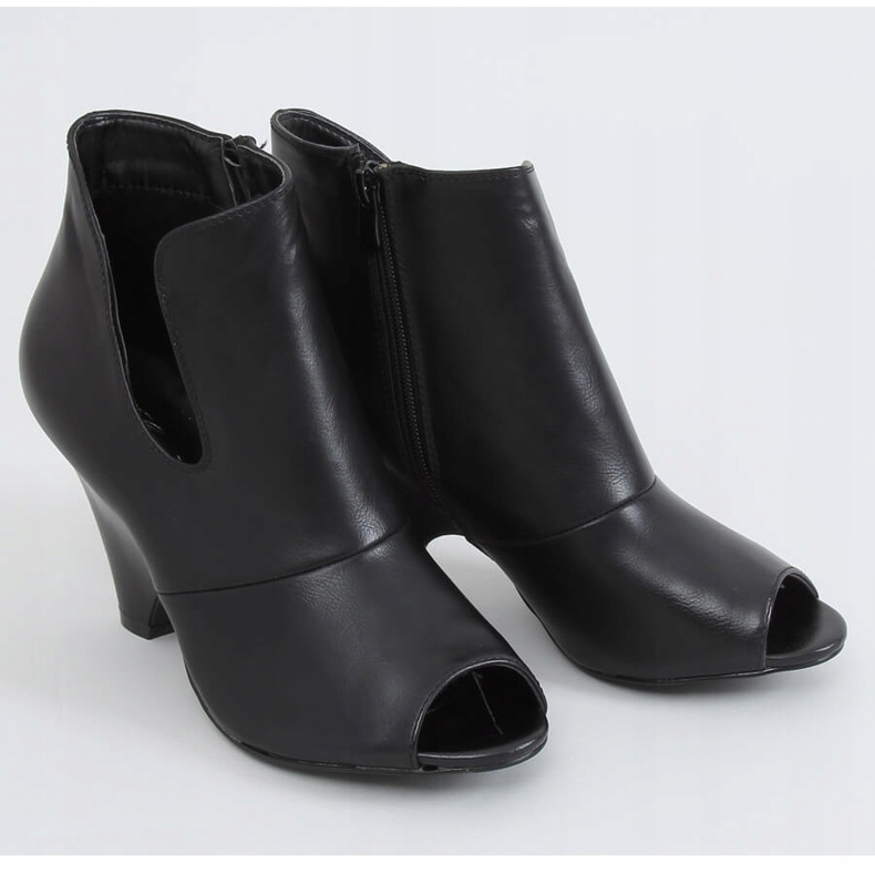 Designer boots open toe black 9380 Black 1