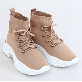 Beige high-ankle socks sports shoes B0-676 Beige 1 Beige high-ankle socks sports shoes B0-676 Beige 1