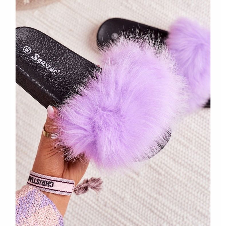 PS1 Women's Slippers with Fur Violet Belmondo purple 1