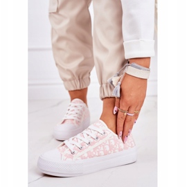 PS1 Daphne Women's Logged Sneakers White and Pink 1 PS1 Daphne Women's Logged Sneakers White and Pink 1
