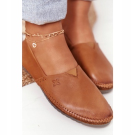 Women's Leather Ballerinas Maciejka Red 01930-52 brown 2