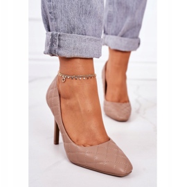 PS1 Elegant Quilted Stilettos Bright Brown Rosanna 2