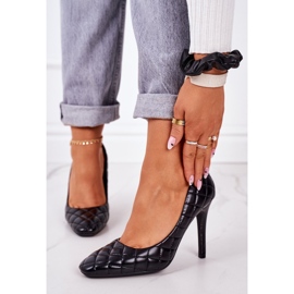 PS1 Elegant Black Rosanna Quilted Stilettos 2