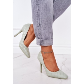PS1 Elegant Green Quilted Stilettos Rosanna 2