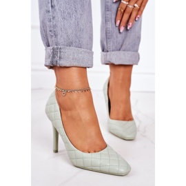 PS1 Elegant Green Quilted Stilettos Rosanna 1
