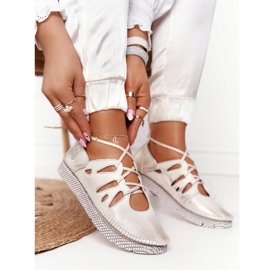 Women's Leather Shoes Maciejka Beige-Gold 04449-25 golden 2
