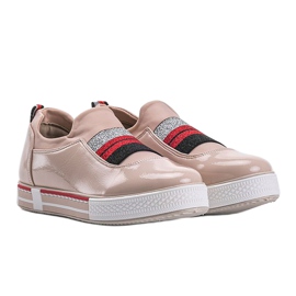 Jayde lacquered beige trainers 1