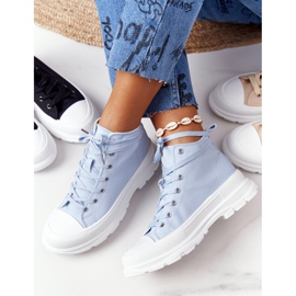 FB2 Women's High Sneakers On A Large Sole Blue Trissy 2
