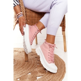 FB2 Women's High Sneakers On A Large Sole Pink Trissy 1