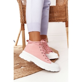 FB2 Women's High Sneakers On A Large Sole Pink Trissy 2