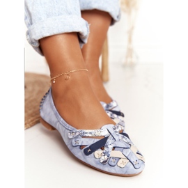 Women's leather ballerinas Maciejka Blue 01358-45 1 Women's leather ballerinas Maciejka Blue 01358-45 1