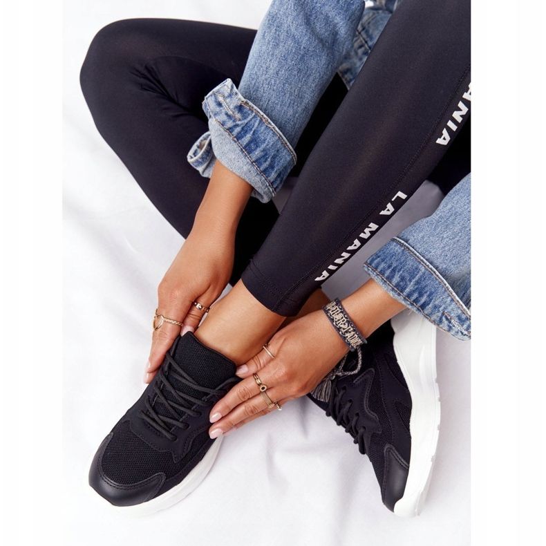 FB2 Black Delusion Women's Sneakers On Large Sole 2