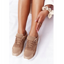 FB2 Women's Sneakers On Large Sole Light Brown Delusion 1