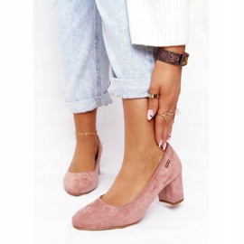 Suede Pumps On A Pillar Sergio Leone Pink 2