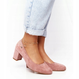 Suede Pumps On A Pillar Sergio Leone Pink 1