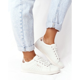 Women's Leather Sneakers Big Star DD274583 White-Copper golden 1