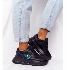 Women's sports shoes on the platform lu boo black blue 2