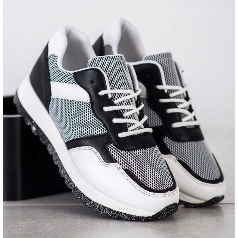 Bestelle Sneakers With Glitter Platform white black 2