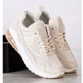 SHELOVET Beige Sneakers With Mesh 2