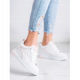 SHELOVET White Shoes With Hidden Wedge 2