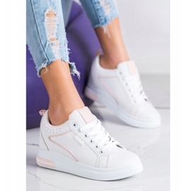 SHELOVET White Shoes With Hidden Wedge 1