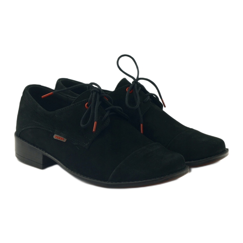 Zarro Black communion shoes, chamois leather red 4