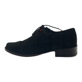 Zarro Black communion shoes, chamois leather red 2